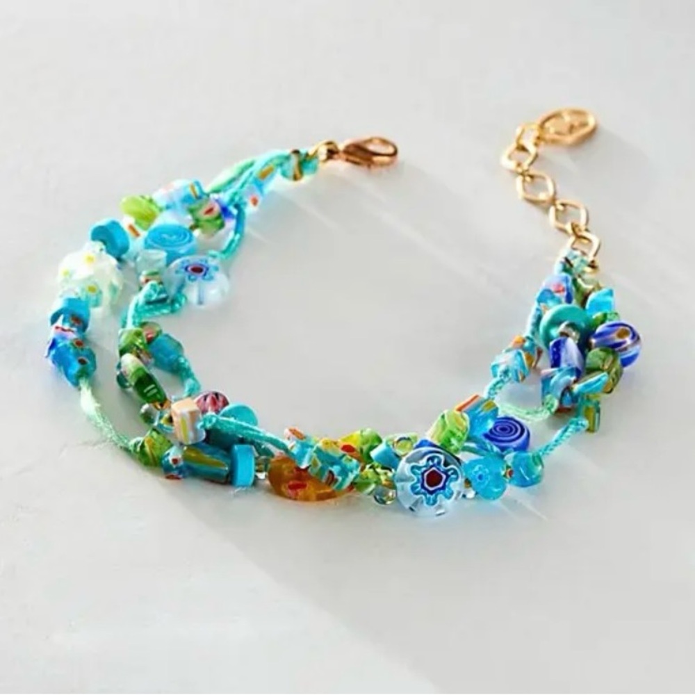 Free People Ariana Ost Marathon Anklet Neon Pop Turquoise